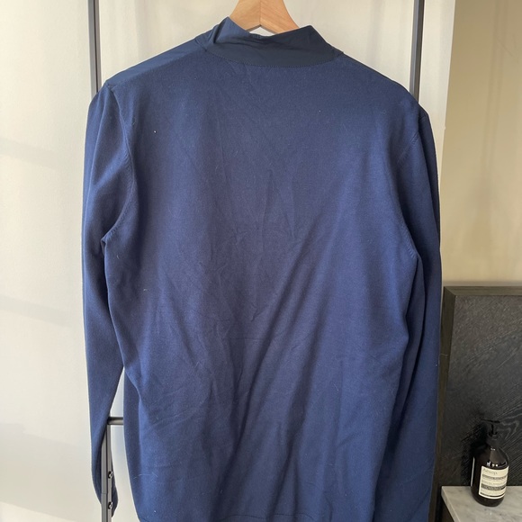 Theory Men’s Mock Neck Zip Sweater in Viscose Knit - Picture 3 of 5